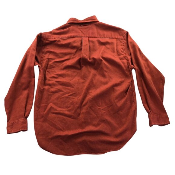 Tommy Hilfiger Mens Shirt Medium Long Sleeve Textured Rust Orange Button Down - Picture 2 of 10